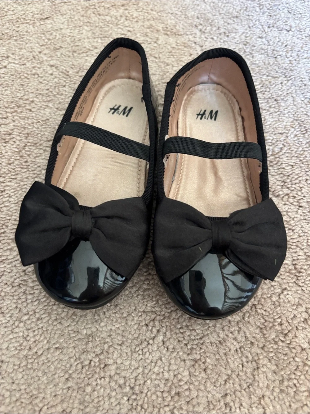 H&M Girls' Black Bow-Topped Ballet Flats